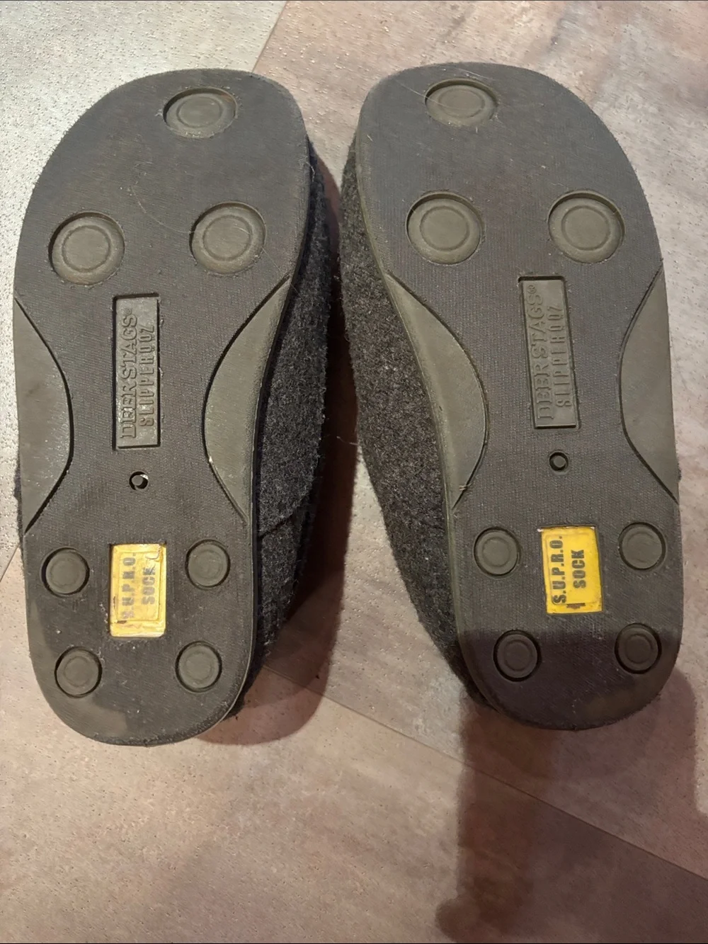 Deer Stags Kids Dark Gray Fleece-Lined Slip-Ons size 3